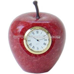 Red marble apple clock