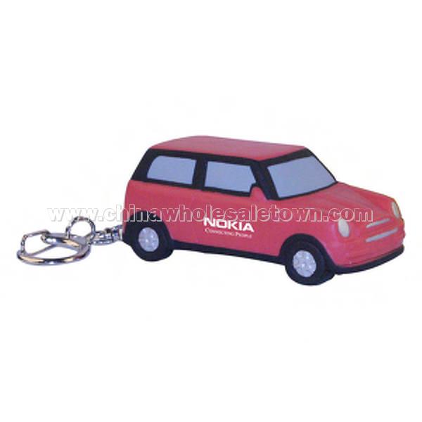 Red mini style car stress reliever key hain