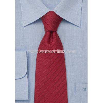 Red silk necktie,Handmade striped tie in venetian red
