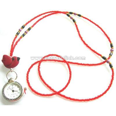 Redbird Watch Necklace