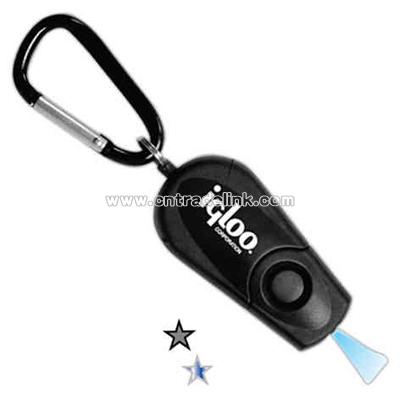 Retractable LED flashlight with attached carabiner
