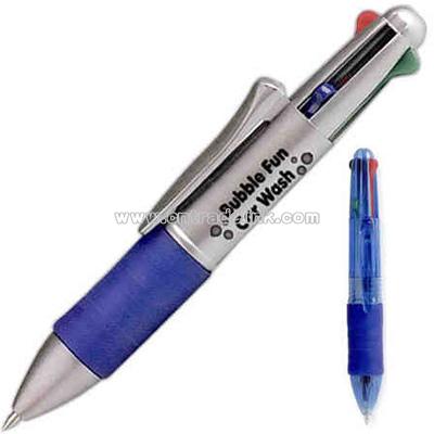 Retractable silver four color pen