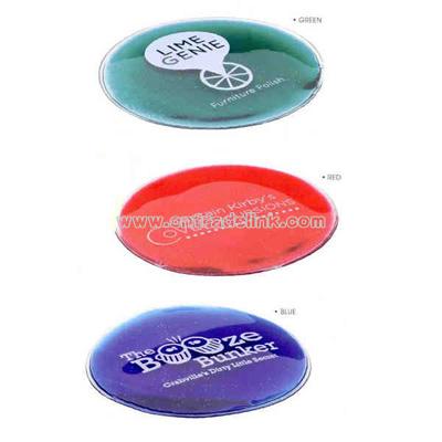 Reusable drink coaster with vibrant colored liquid