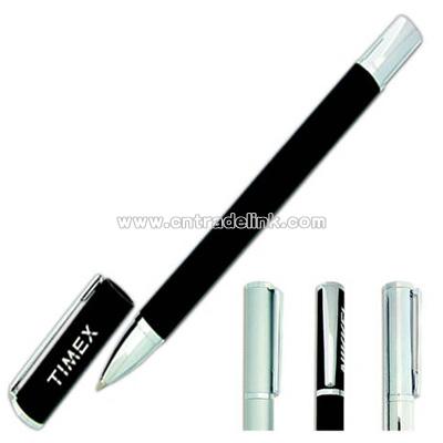 Roller ball pen with black ink refill and magnetic cap