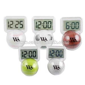 Rolling sports ball design LCD clock