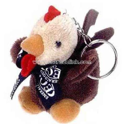 Rooster shape various animal toys with key chain
