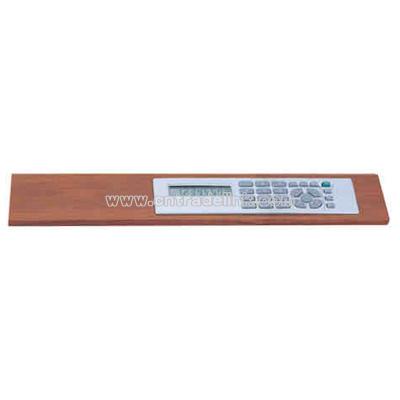 Rosewood ruler with calculator