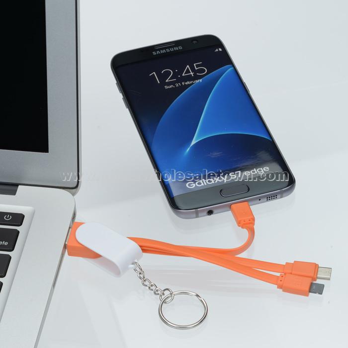 Rotate Charging Cable Keychain