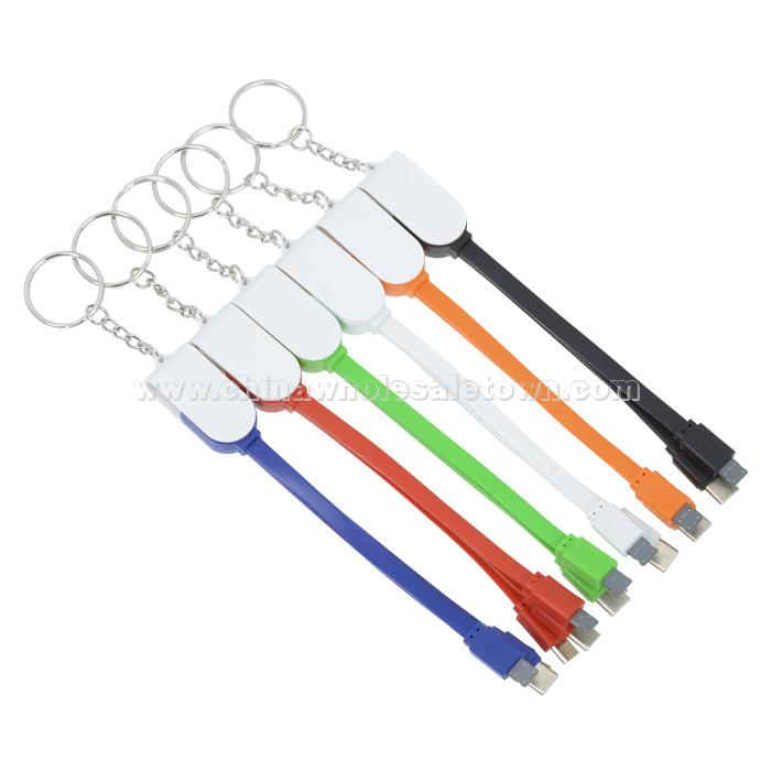 Rotate Charging Cable Keychain