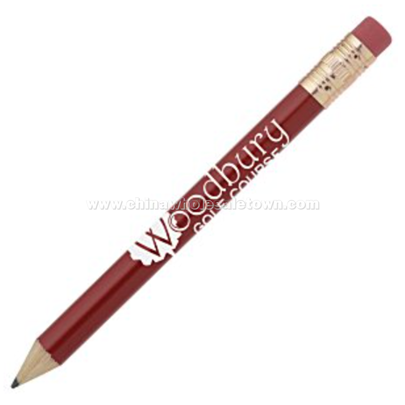 Round Golf Pencil with Eraser