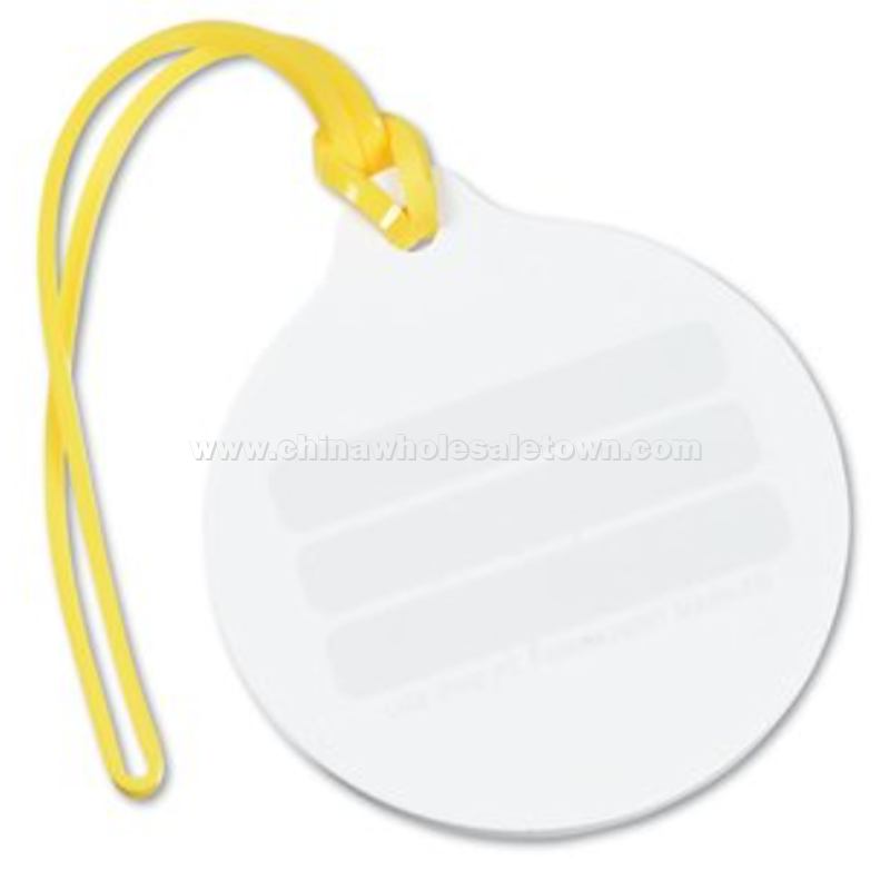 Round Luggage Tag with Tab - Opaque - Full Color