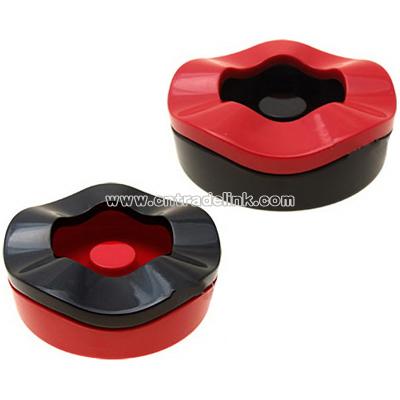 Round Wavy Cigarette Cigar Ashtray Black and Red