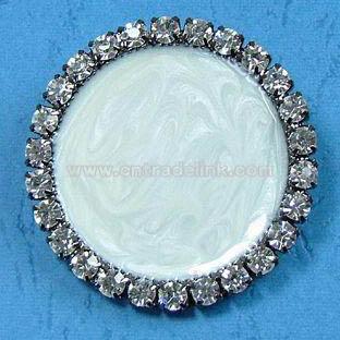 Round-shaped Brooch with Nickel and Silver Plating