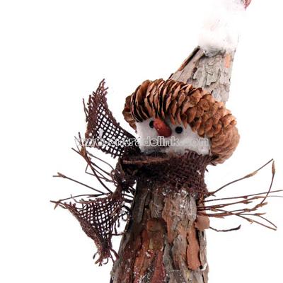 Rustic Christmas Snowman Thin with Pointed Hat, Large