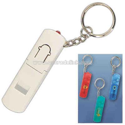 Safety key chain with whistle and key light