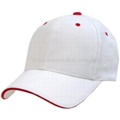Sandwich Visor Baseball Cap- White/ Red