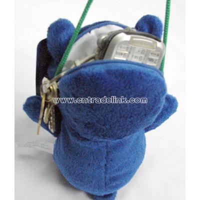 Satchel blue Stuffed bear