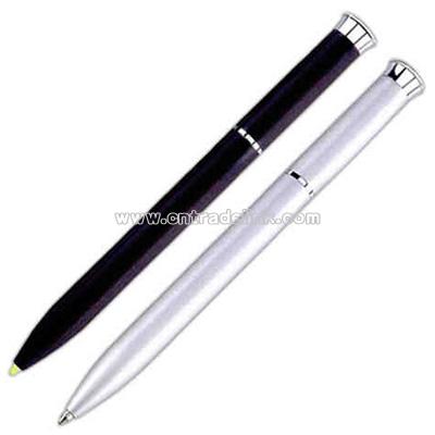 Satin chrome 2 in 1 stylus and ballpoint pen