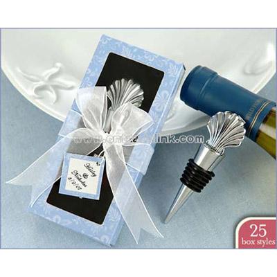 Scallop Shell Bottle Stopper Wedding Favors in Personality Box