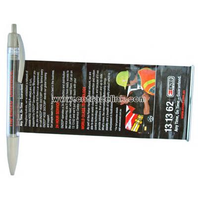 Scroll poster banner and flag pen