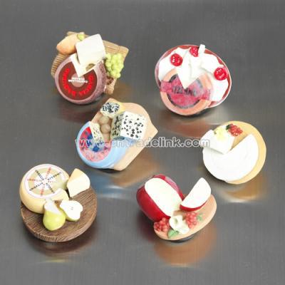 Set of 6 Cheese Plater Fridge Magnets