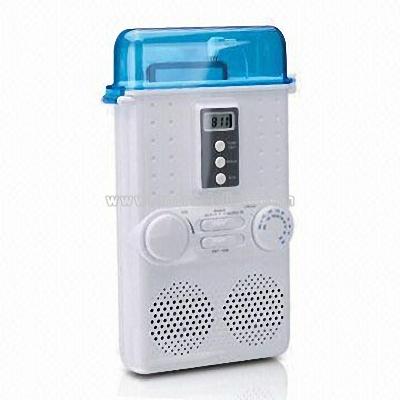 Shower Stereo Media Player with Clock and Built-in Antenna