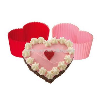 Silicone Heart Cupcake Molds 8-pc Set