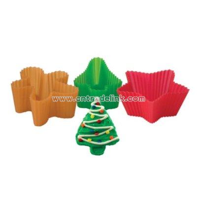Silicone Holiday Cupcake Molds, Set of 12