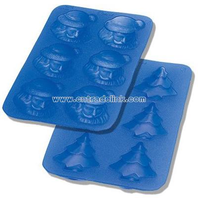 Silicone Tree and Santa Butter Molds, Set of 2