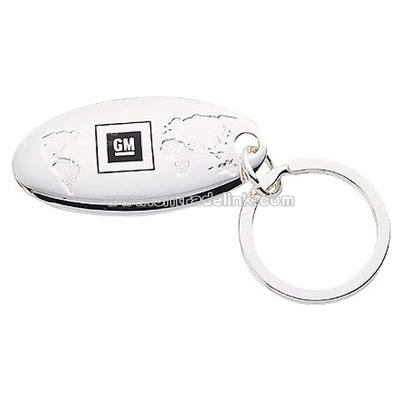Silver Plated Global Keychain
