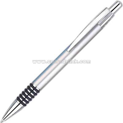 Silver ballpoint pen with chrome trim