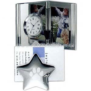 Silver folding clock