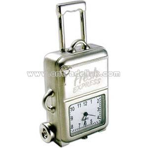 Silver luggage clock