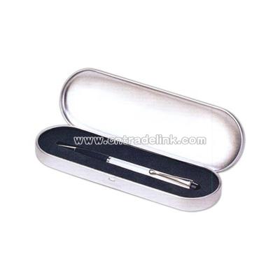 Silver metal single pen box