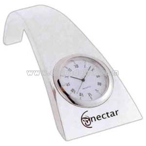 Silver plated arched clock