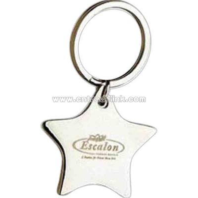 Silver star shape metal key tag