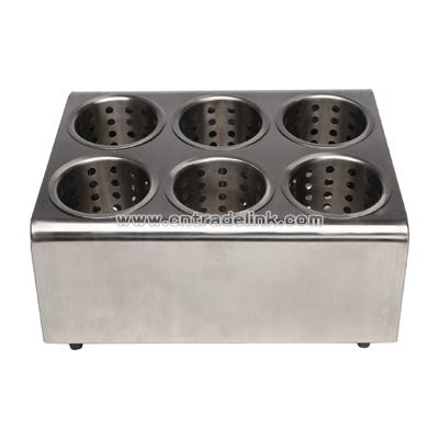 Silverware cylinder holder 6 hole stainless