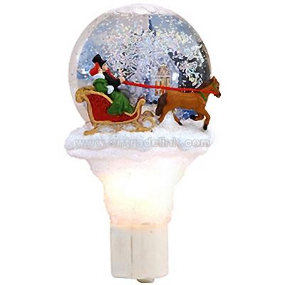 Sleigh And Horse Shimmering Night Light