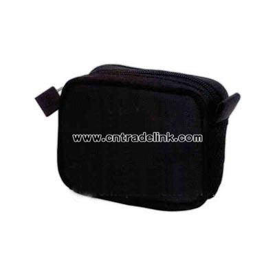 Smooth black PVC travel amenities or cosmetic bag