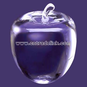 Smooth crystal apple paperweight