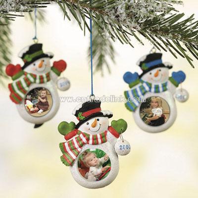 Snowman Photo Frame Ornaments