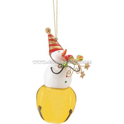 Snowman on Bell Ornament