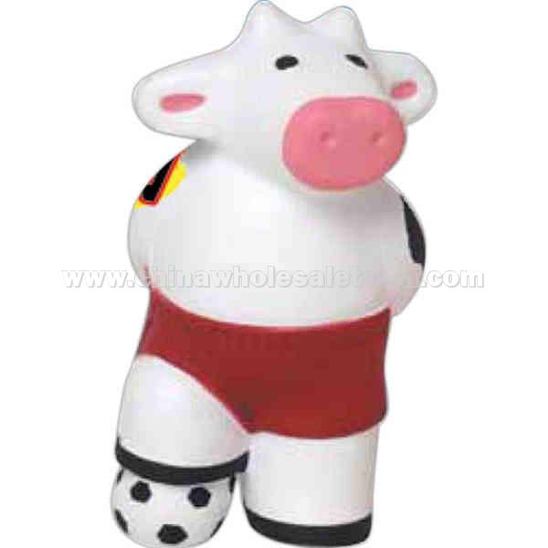 Soccer-Character Cow Shape Stress Reliever