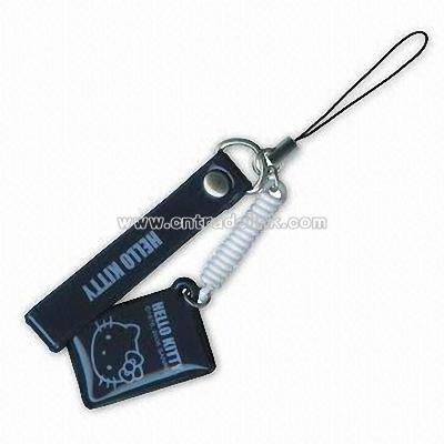 Soft PVC Mobile Phone Straps with Screen Wipers and Cleaners