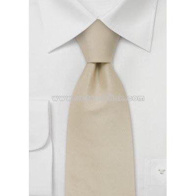 Solid Cream Colored Tie in Kids Length