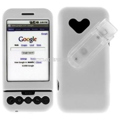 Solid White Snap On Crystal Case with Clip for T-Mobile HTC G1 Google Phone Dream Smartphone
