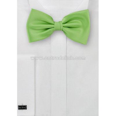 Solid apple green mens bow tie