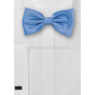 Solid color sky blue bow tie