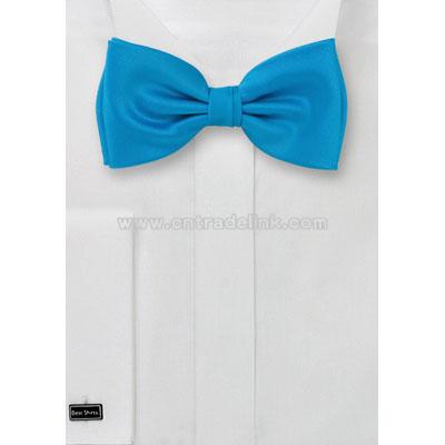 Solid color turquoise blue Bow tie