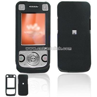 Sony Ericsson W760 Cell Phone Black Rubber Feel Protective Case Faceplate Cover